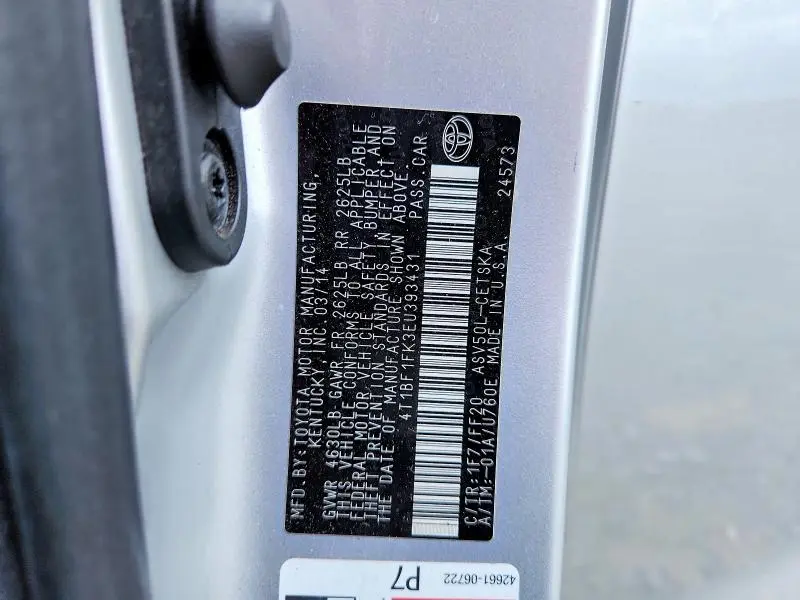 2014 TOYOTA CAMRY SE  