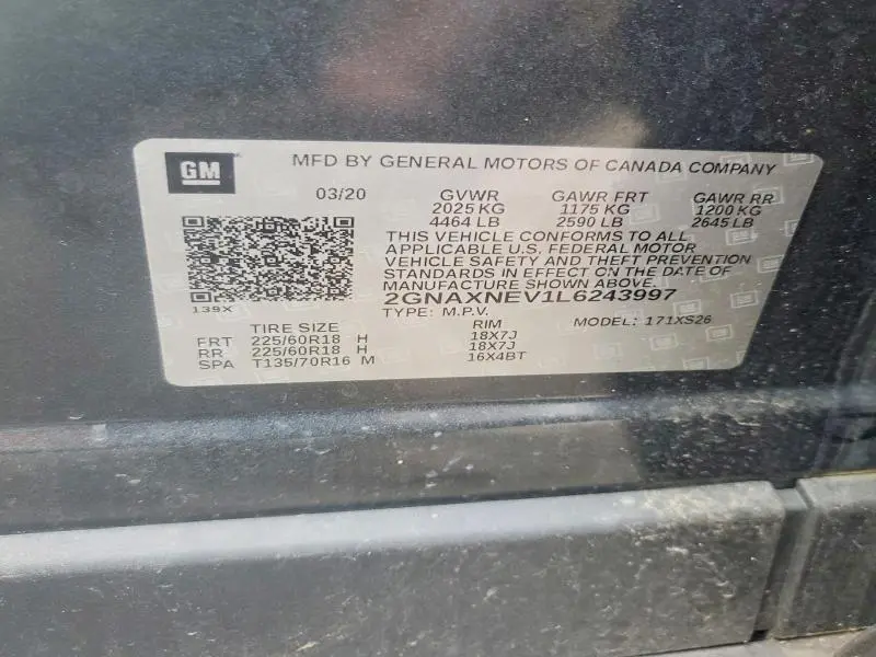 2020 CHEVROLET EQUINOX PREMIER  