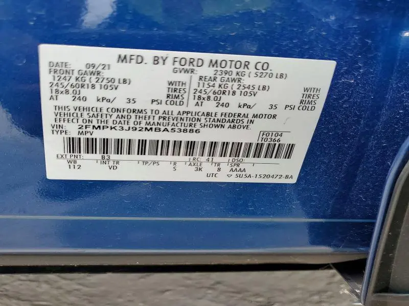 2021 FORD EDGE SEL  