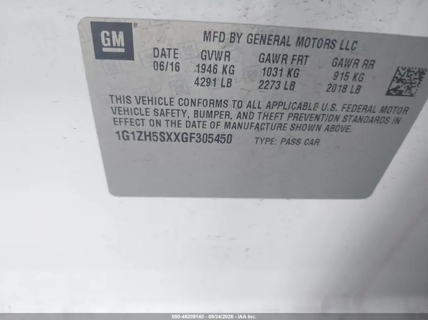 2016 CHEVROLET MALIBU PREMIER