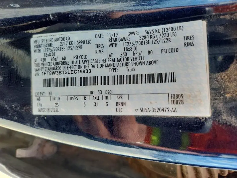 2020 FORD F350 SUPER DUTY  