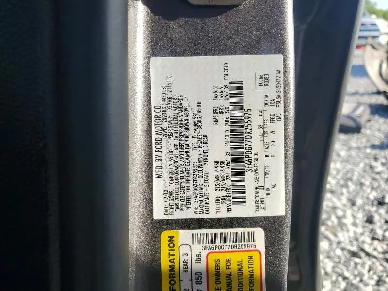 2013 FORD FUSION S  