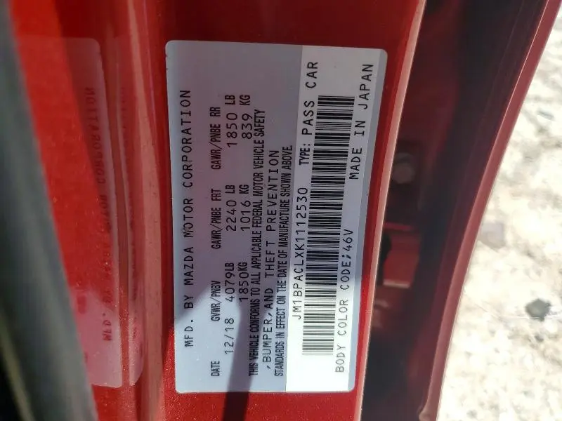 2019 MAZDA 3 PREFERRED PLUS  