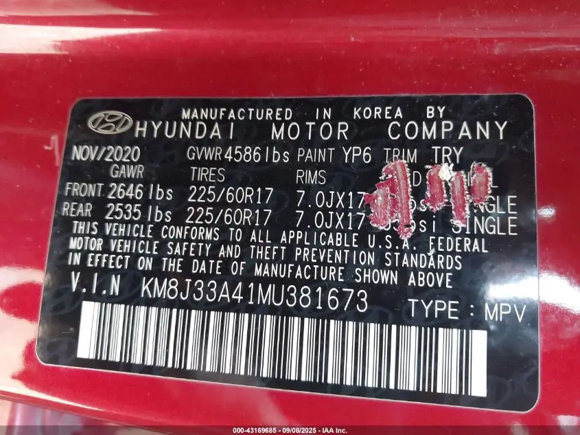 2021 HYUNDAI TUCSON VALUE