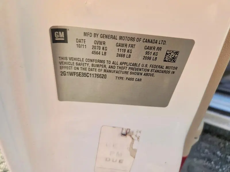 2012 CHEVROLET IMPALA LS  