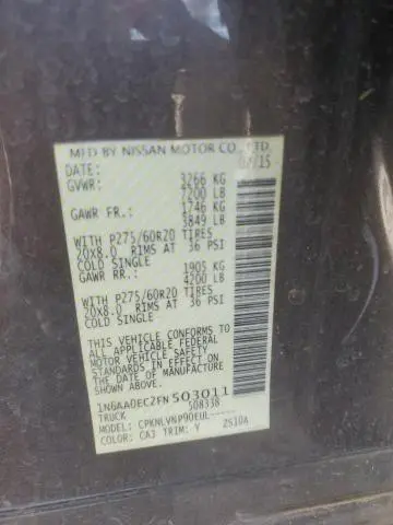 2015 NISSAN TITAN S