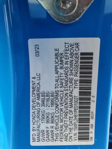 2023 HONDA CIVIC SPORT  
