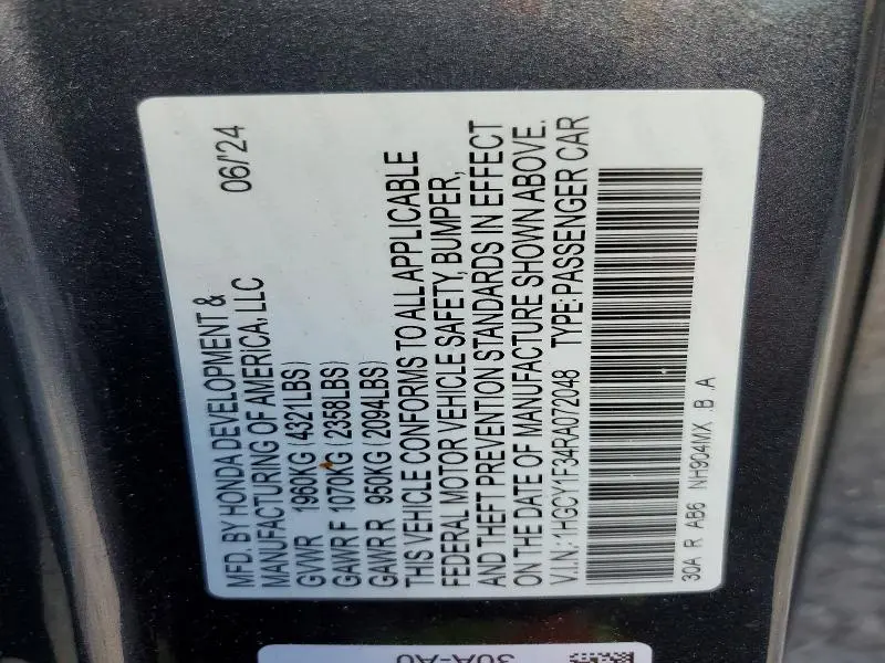 2024 HONDA ACCORD EX  
