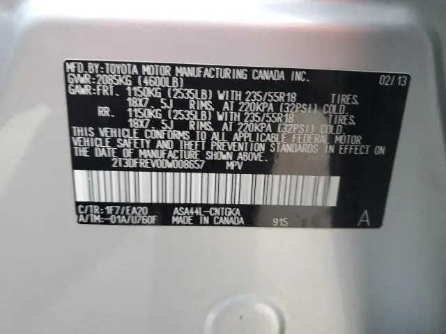 2013 TOYOTA RAV4 LIMITED  