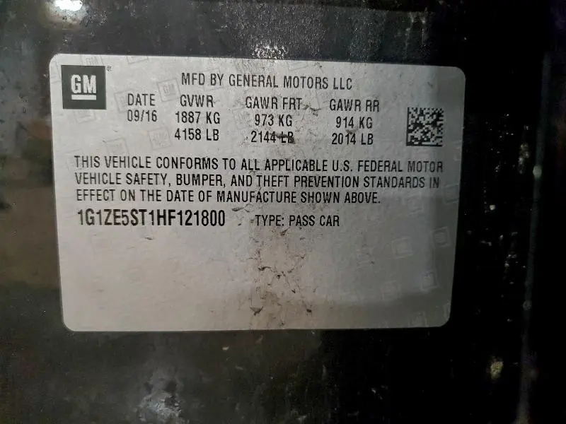 2017 CHEVROLET MALIBU LT  