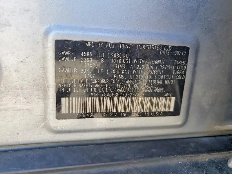 2013 SUBARU OUTBACK 2.5I LIMITED  