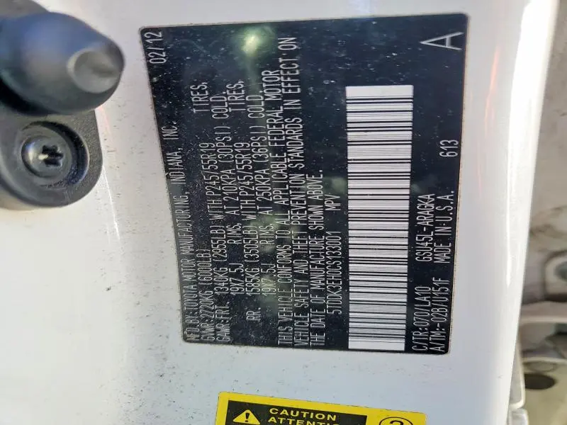 2012 TOYOTA HIGHLANDER LIMITED  