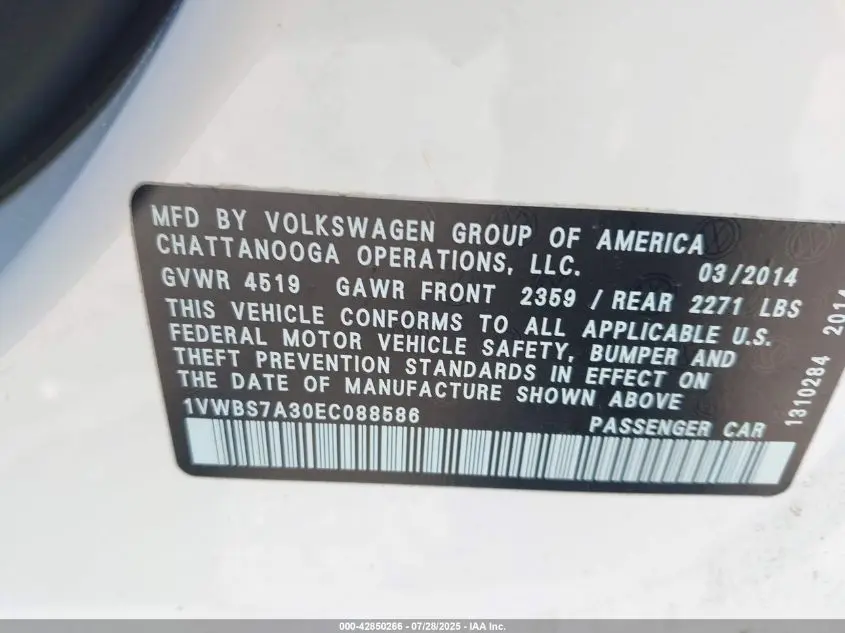 2014 VOLKSWAGEN PASSAT 1.8T SE