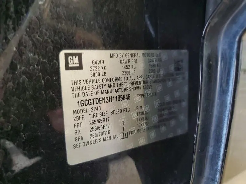 2017 CHEVROLET COLORADO Z71  