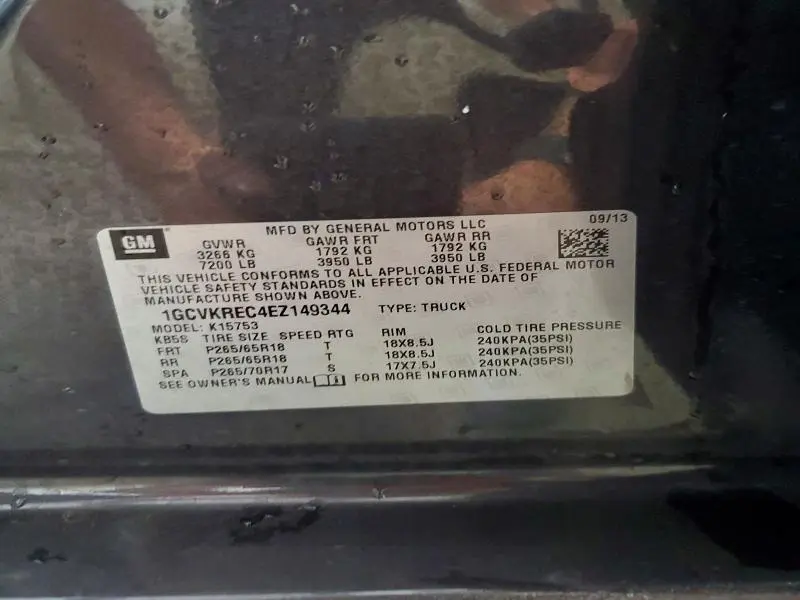 2014 CHEVROLET SILVERADO K1500 LT  