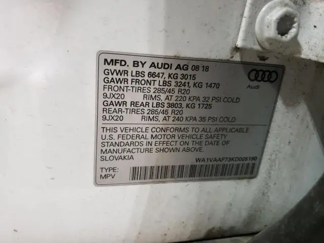 2019 AUDI Q7 PRESTIGE  