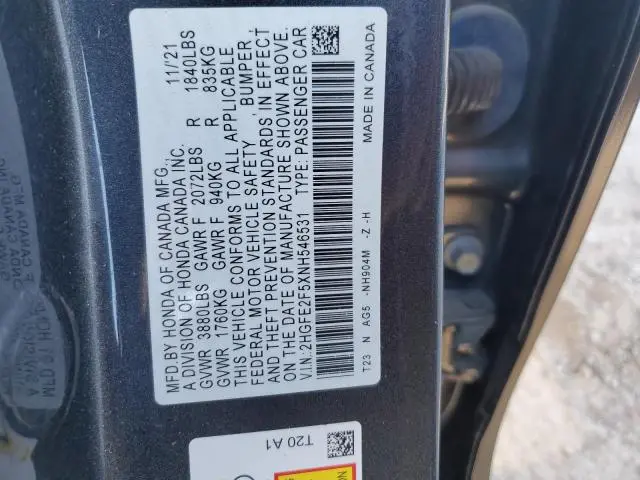 2022 HONDA CIVIC SPORT  