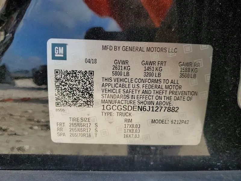 2018 CHEVROLET COLORADO Z71  