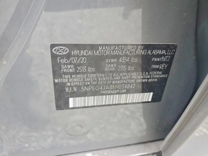 2020 HYUNDAI SONATA SE  
