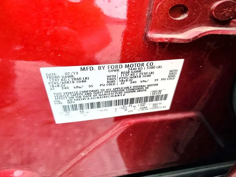 2013 FORD EDGE SEL  