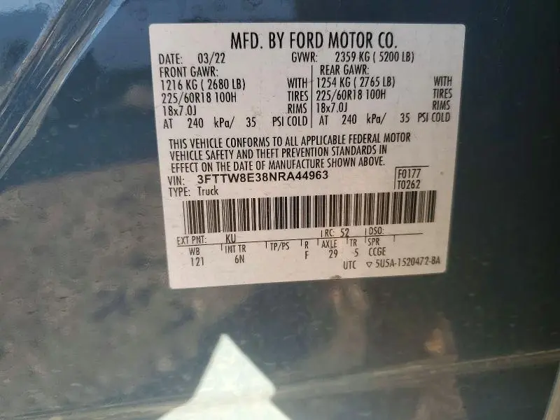 2022 FORD MAVERICK XL  