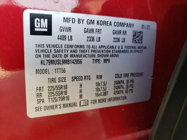 2021 CHEVROLET TRAILBLAZER RS  