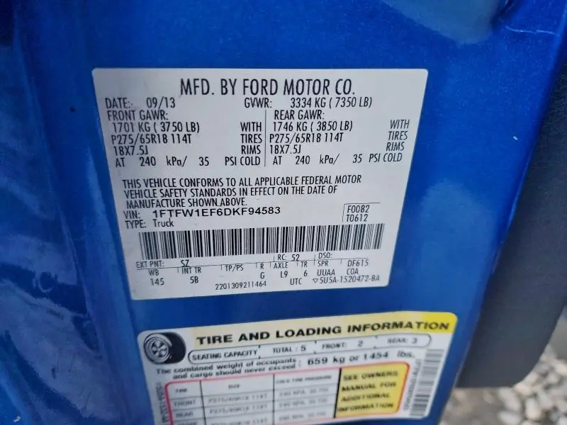 2013 FORD F150   