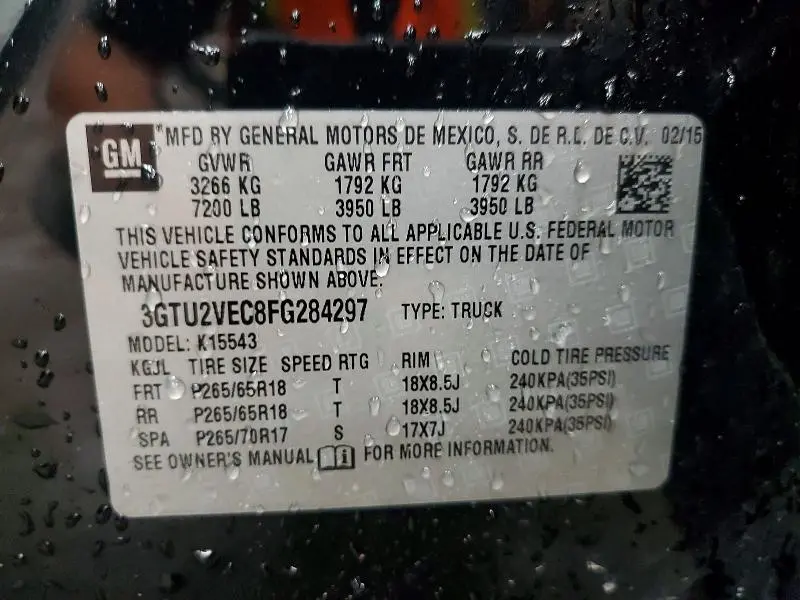 2015 GMC SIERRA K1500 SLT  