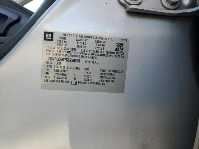 2012 CHEVROLET EQUINOX LS  