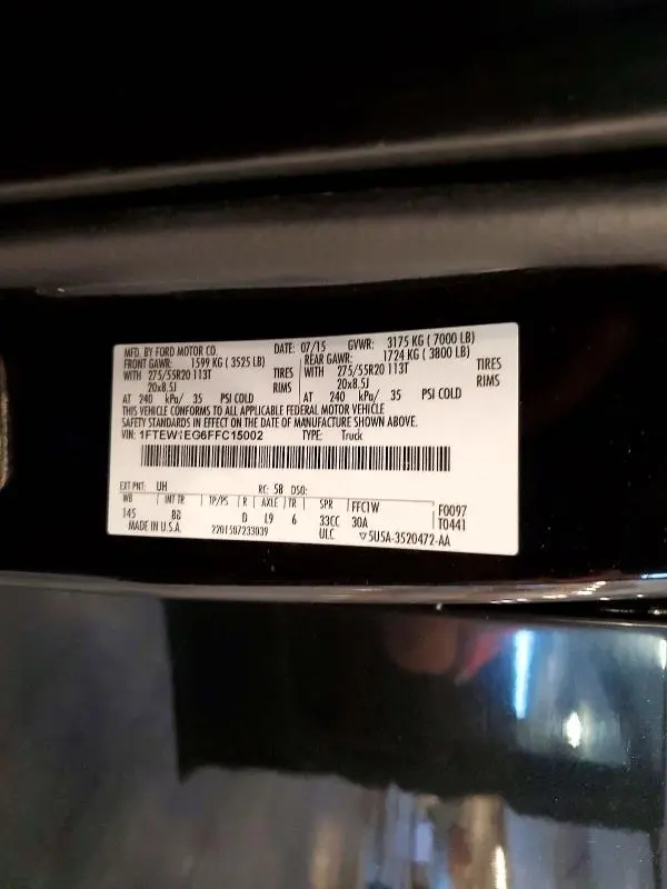 2015 FORD F150 SUPERCREW  