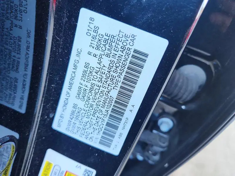 2018 HONDA ACCORD LX  