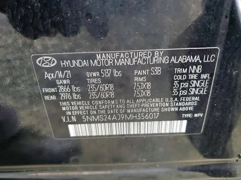 2021 HYUNDAI SANTA FE SEL  