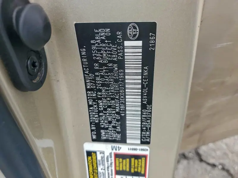 2011 TOYOTA CAMRY BASE  