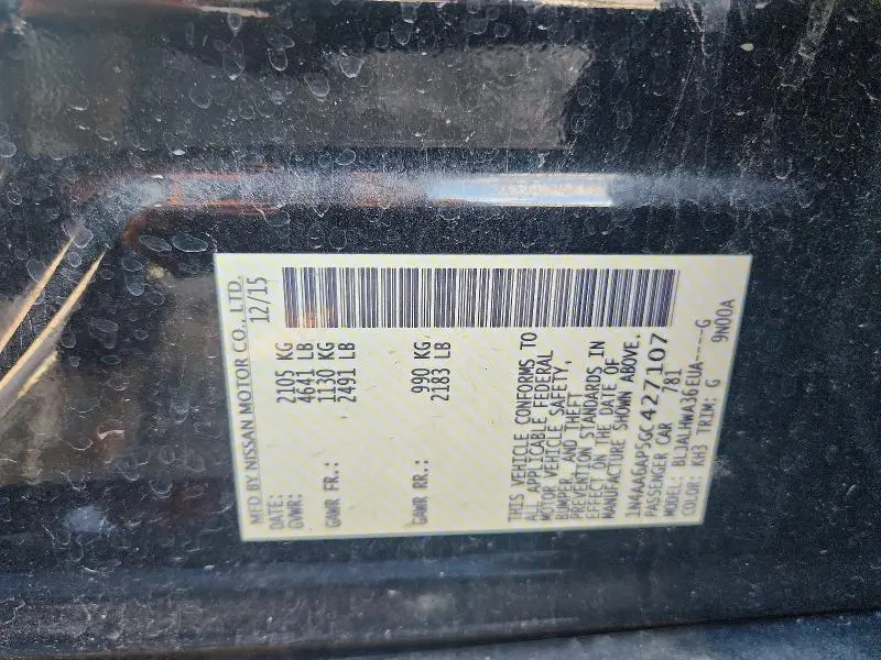 2016 NISSAN MAXIMA PLATINUM  