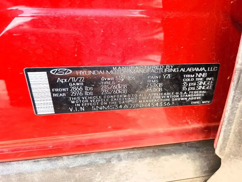 2022 HYUNDAI SANTA FE SEL  