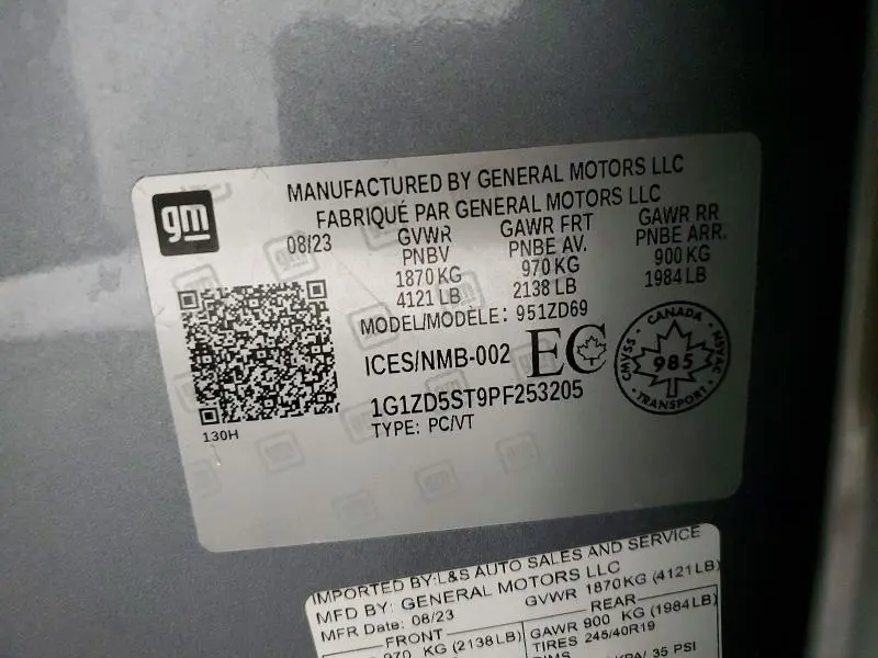 2023 CHEVROLET MALIBU LT  