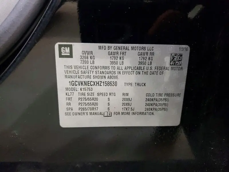 2017 CHEVROLET SILVERADO   