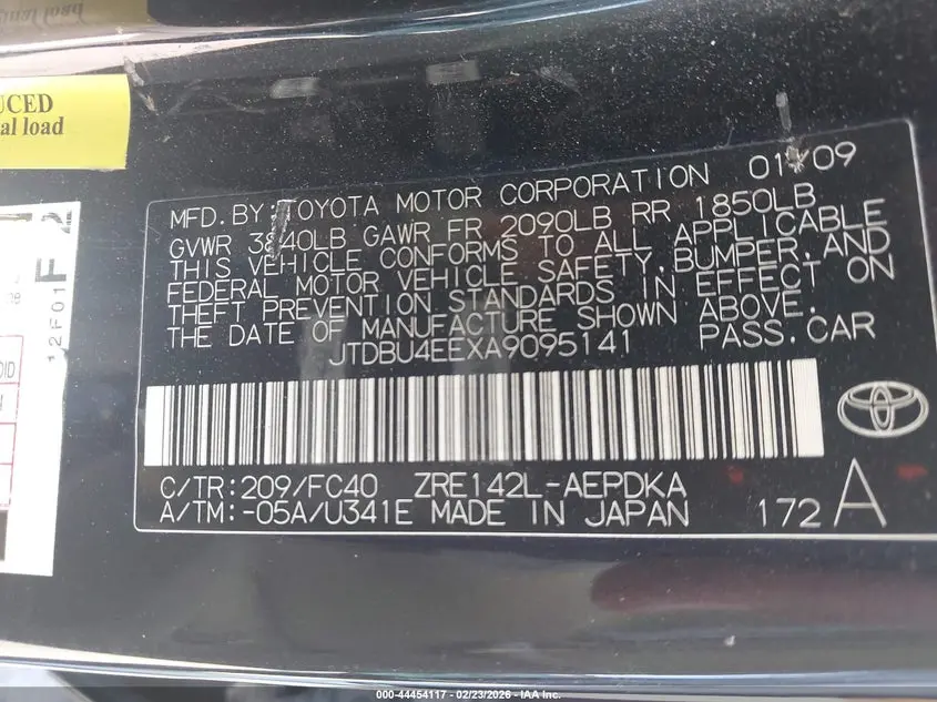 2010 TOYOTA COROLLA LE