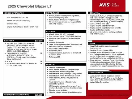 2025 CHEVROLET BLAZER 2LT  