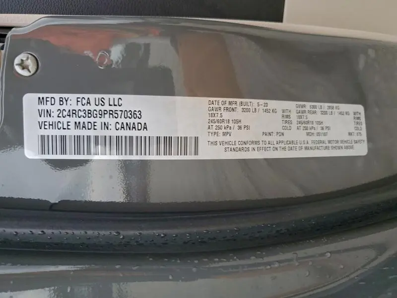 2023 CHRYSLER PACIFICA TOURING L  