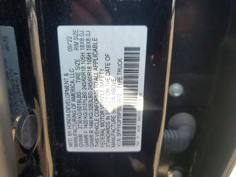 2023 HONDA RIDGELINE RTL  