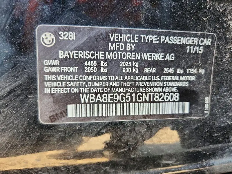 2016 BMW 328 I SULEV  