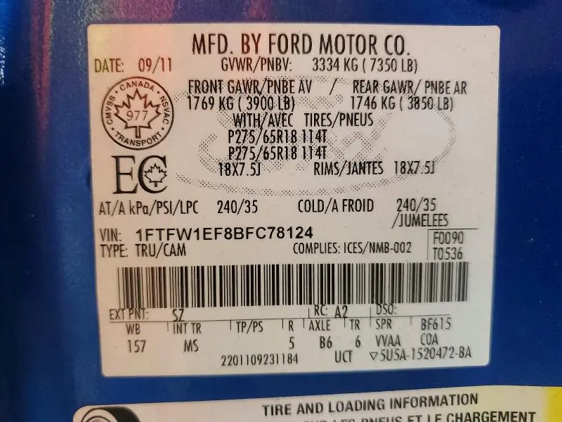 2011 FORD F150 SUPERCREW  