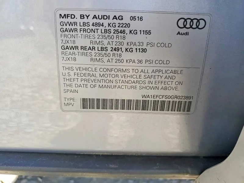 2016 AUDI Q3 PREMIUM PLUS  