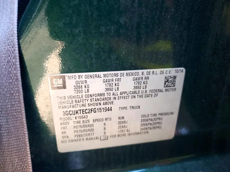 2015 CHEVROLET SILVERADO K1500 HIGH COUNTRY  