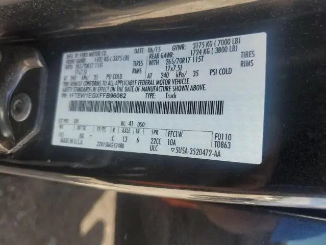 2015 FORD F150 SUPERCREW  