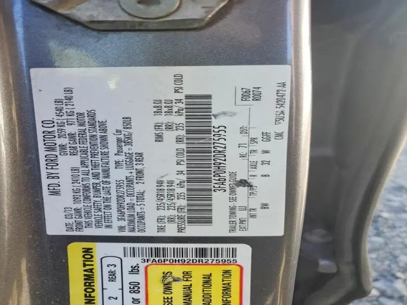 2013 FORD FUSION SE  
