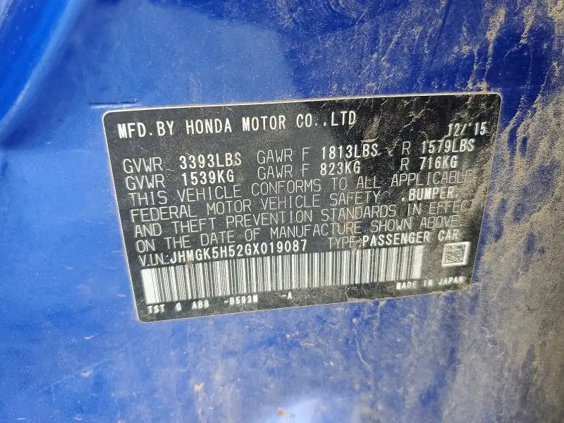 2016 HONDA FIT LX  