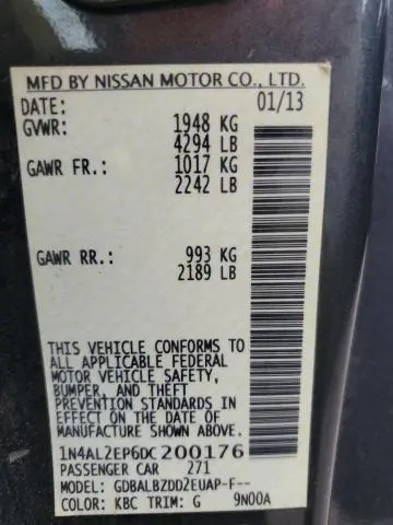 2013 NISSAN ALTIMA S  