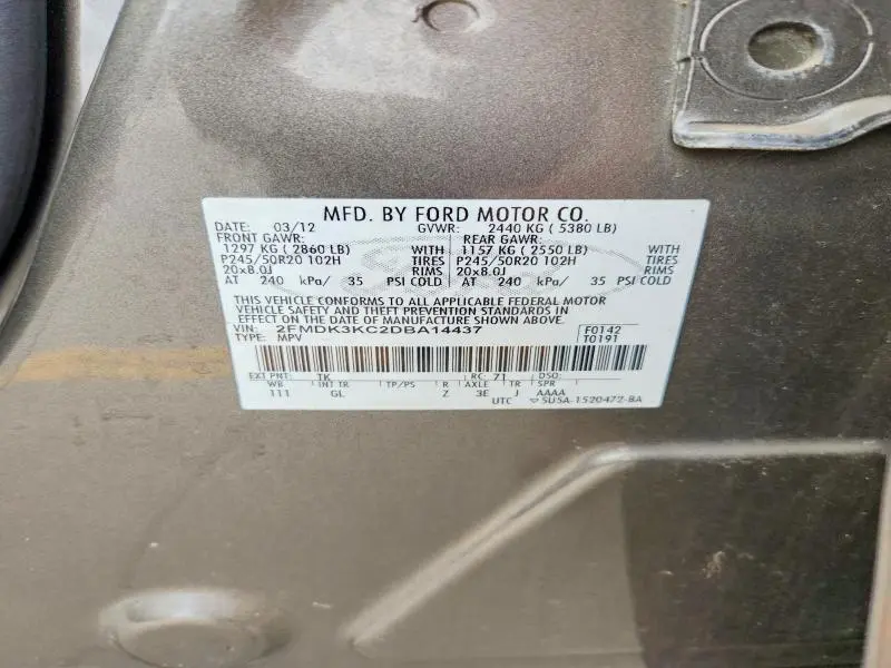 2013 FORD EDGE LIMITED  